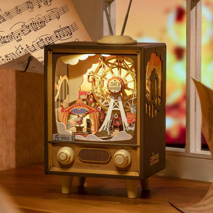Puzzle 3D mecanic, cutiuta muzicala, Carnaval la televizor, 174 piese [3]