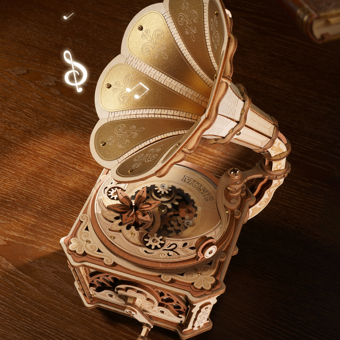 Puzzle 3D Mecanic, cutiuta muzicala, Gramofonul divei, 200 piese [6]