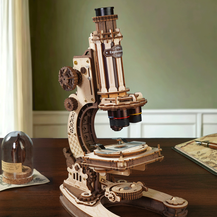 Puzzle 3D Mecanic, cutiuta muzicala, Microscop, 260 piese [3]