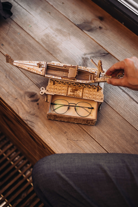 Puzzle 3D, mecanic, din lemn, Gondola, 82 piese [8]