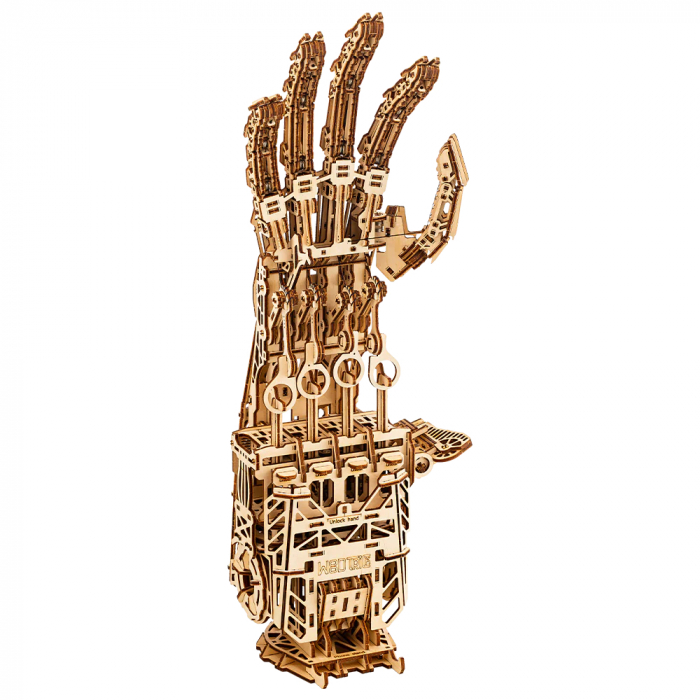 Puzzle 3D mecanic, din lemn, Mana cibernetica, 596 piese [2]