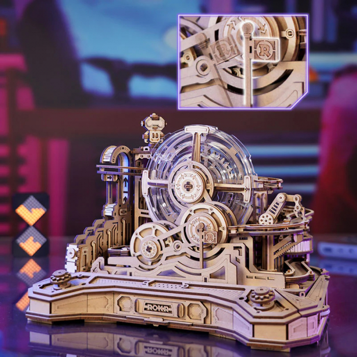 Puzzle 3D, mecanic, din lemn, Gear Ball Challenge, 653 piese [8]