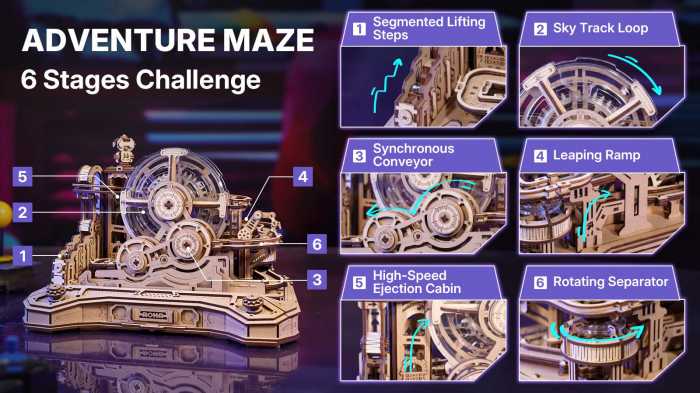 Puzzle 3D, mecanic, din lemn, Gear Ball Challenge, 653 piese [10]