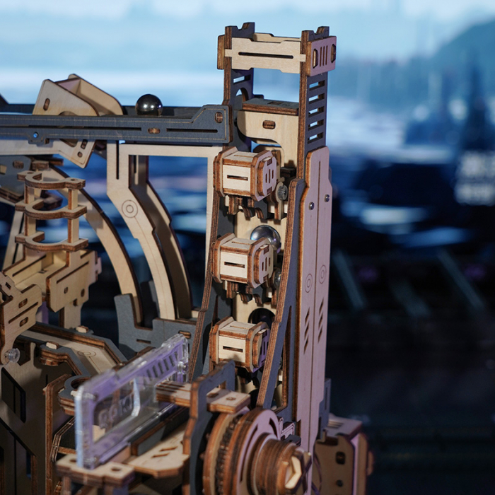 Puzzle 3D, mecanic, din lemn, Marble Spaceport, 472 piese [7]