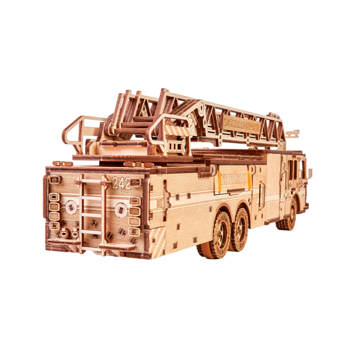 Puzzle 3D, mecanic, din lemn, Camion de pompieri, 636 piese [5]