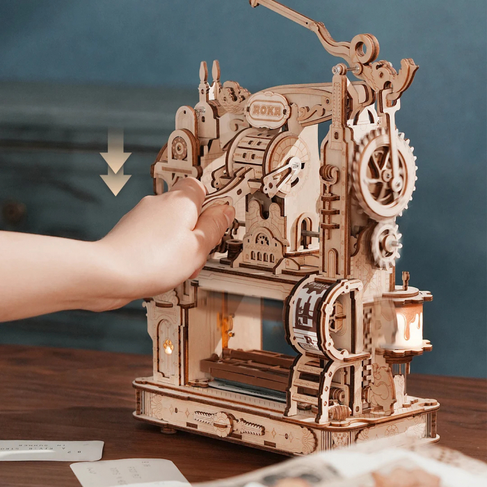 Puzzle 3D, mecanic, din lemn, Tipografie, 303 piese [3]
