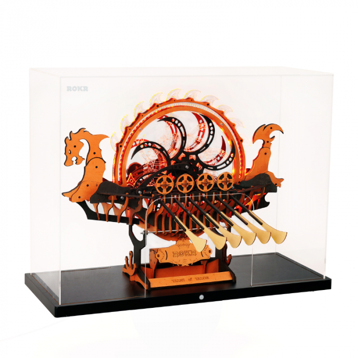 Puzzle 3D, mecanic, din lemn, Vapor viking Dragon, 229 piese [6]