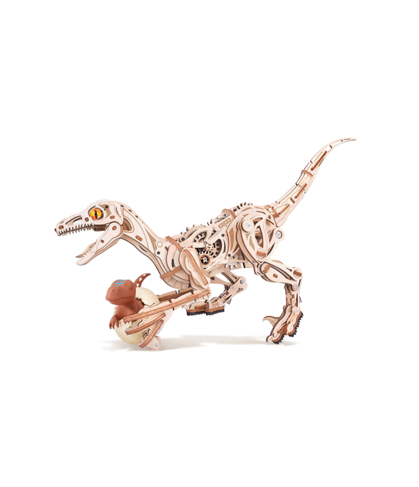 Puzzle 3D, mecanic, din lemn, Velociraptor, 191 piese [1]