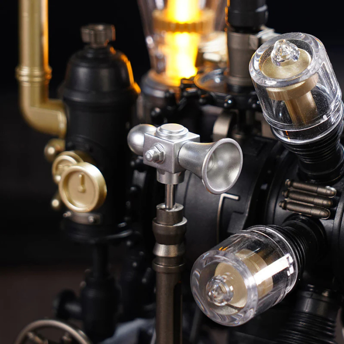 Puzzle 3D mecanic, din metal si plastic, Elicopterul lui Da Vinci, 154 piese [11]