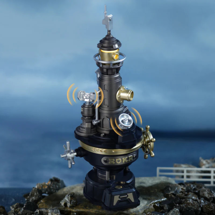 Puzzle 3D mecanic, din metal si plastic, Far pentru nave, 60 piese [13]