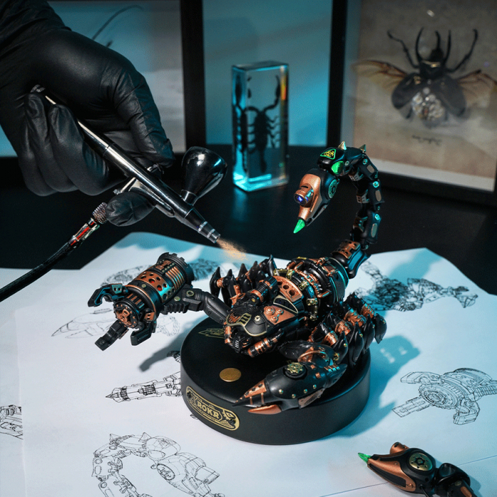 Puzzle 3D mecanic, din metal si plastic, Scorpion regal, 123 piese [11]
