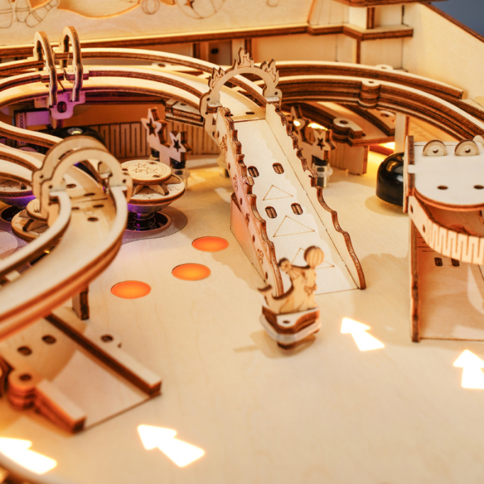 Puzzle 3D mecanic, din lemn, Masa de pinball, 482 piese [8]
