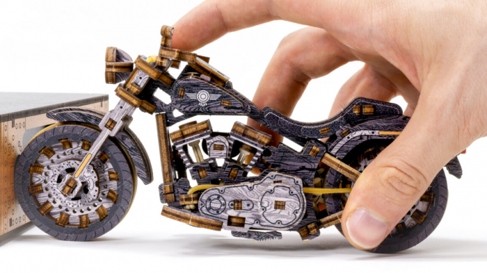 Puzzle 3D Mecanic, Motocicleta Cruiser V-Twin, 168 piese [13]