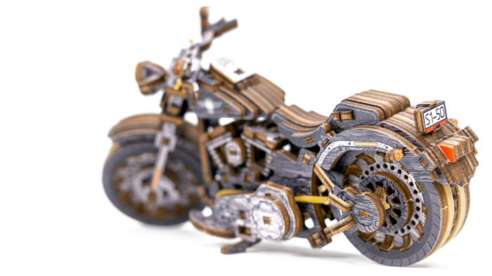 Puzzle 3D Mecanic, Motocicleta Cruiser V-Twin, 168 piese [6]