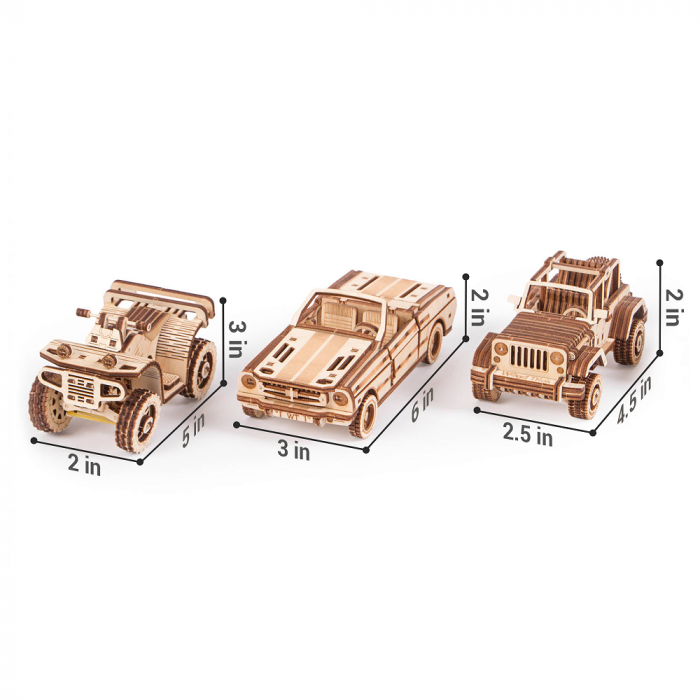 Puzzle 3D Mecanic, Set 3 masini, 266 piese [3]