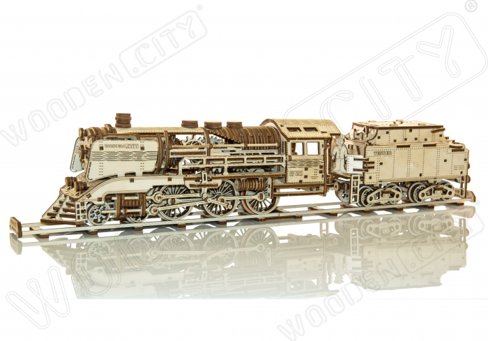 Puzzle 3D Mecanic, Tren cu vagon si sina, 580 piese [2]