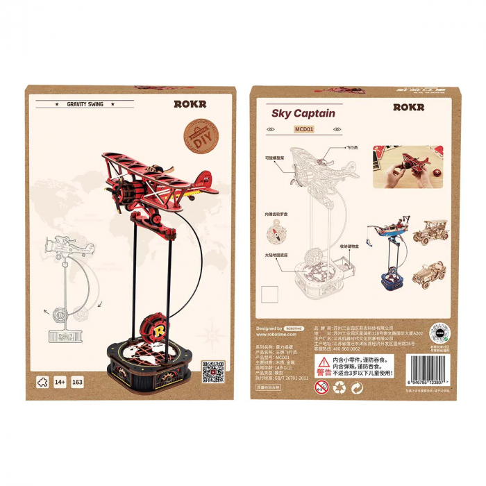 Puzzle 3D, pendul mecanic, Capitanul cerului, 163 piese [8]