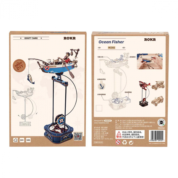 Puzzle 3D, pendul mecanic, Pescarul din ocean, 161 piese [12]