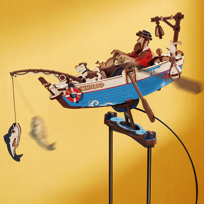 Puzzle 3D, pendul mecanic, Pescarul din ocean, 161 piese [8]