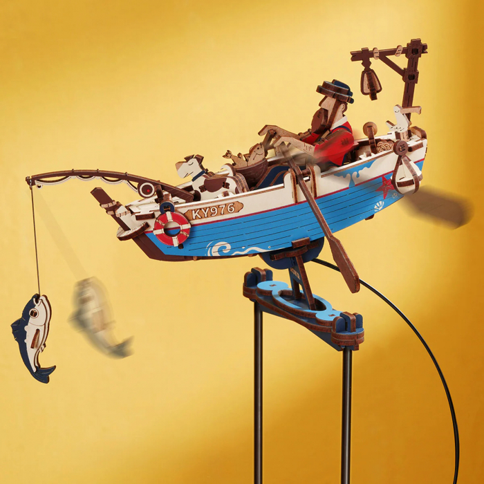 Puzzle 3D, pendul mecanic, Pescarul din ocean, 161 piese [5]