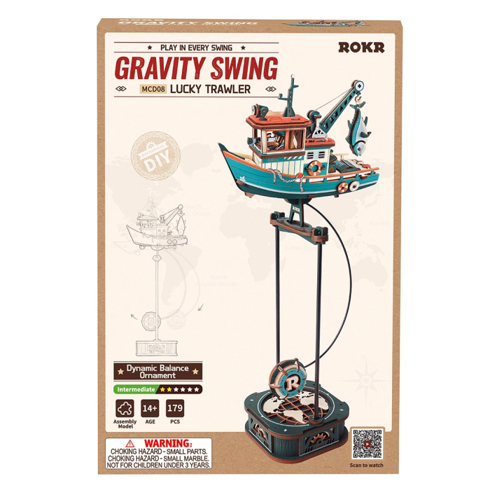 Puzzle 3D, pendul mecanic, Pescadorul norocos, 179 piese [6]