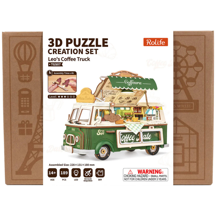 Puzzle 3D, Rulota de cafea a lui Leo, 189 piese [8]