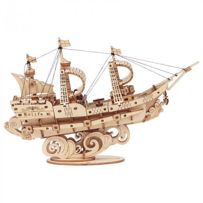 Puzzle 3D Sailing Ship, Lemn, 118 piese [4]