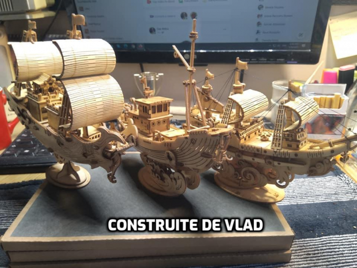 Puzzle 3D Sailing Ship, Lemn, 118 piese [3]