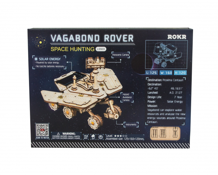 Puzzle 3D spatial, cu baterie solara, Vagabond Rover [2]
