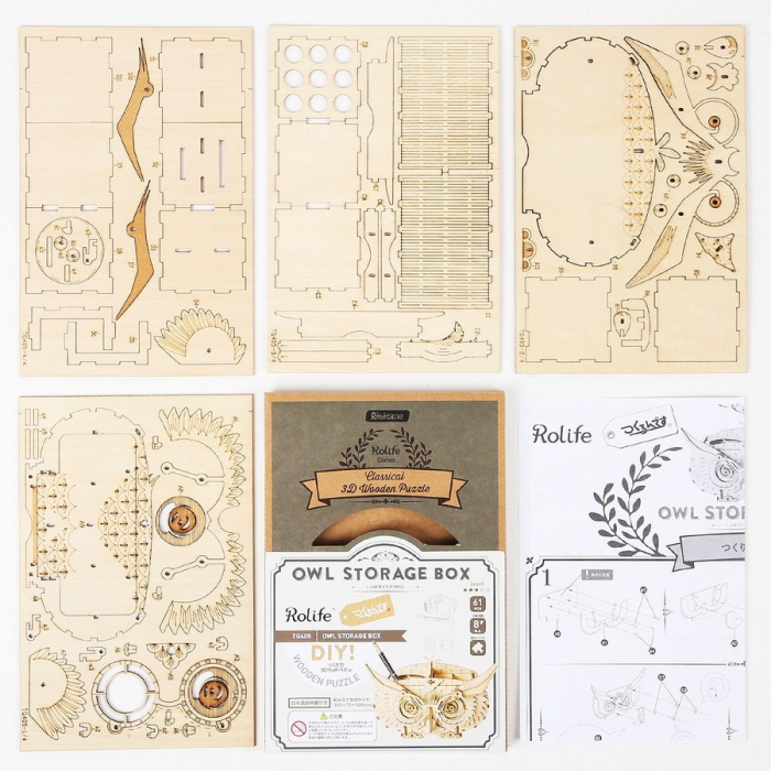 Puzzle 3D, Suport creioane Bufnita, 61 piese [7]