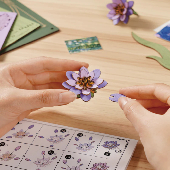 Puzzle 3D, tablou, din lemn, Nuferi pe apa - Monet, 237 piese [8]