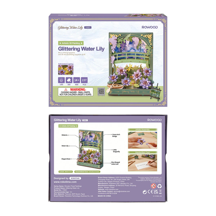 Puzzle 3D, tablou, din lemn, Nuferi pe apa - Monet, 237 piese [15]