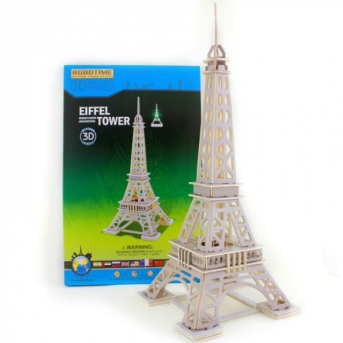 Puzzle 3D Turnul Eiffel, Lemn, 63 piese [2]
