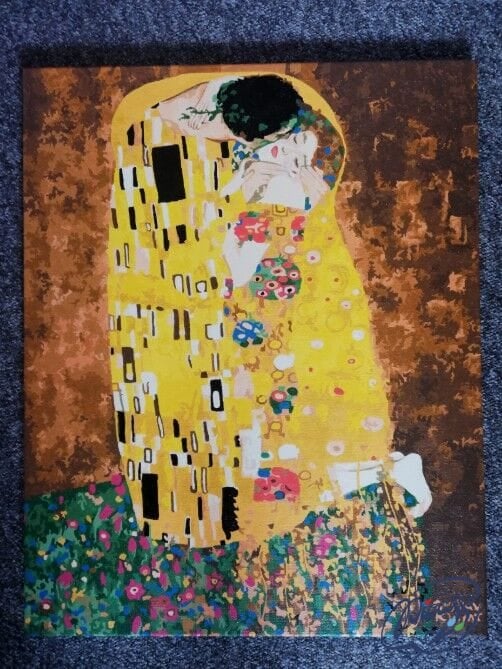 Set pictura pe numere, cu sasiu, Sarutul - Klimt, 40x50 cm [3]