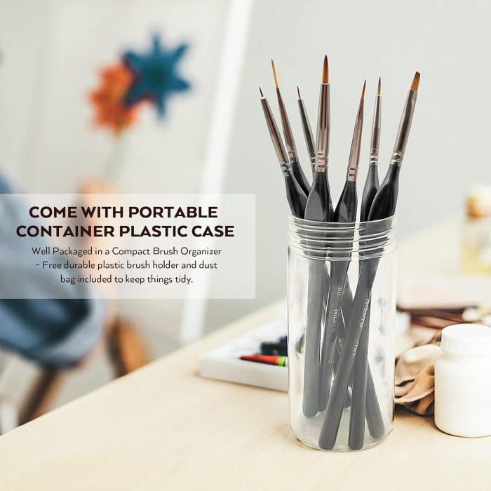 Set 7 pensule Nicpro cu varf rotund pentru detalii fine [5]