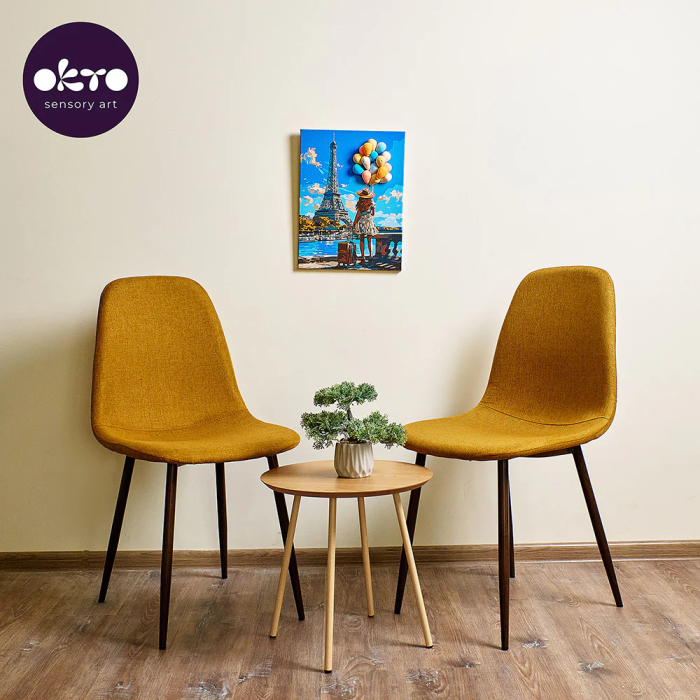 Set 2-in-1 pictura pe numere si pictura senzoriala 3D cu argila usoara, Salutari din Paris, 30x40 cm [10]