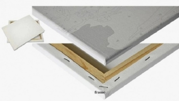 Set 3 picturi pe numere, cu sasiu, Vis de aur, 50x120 cm [3]