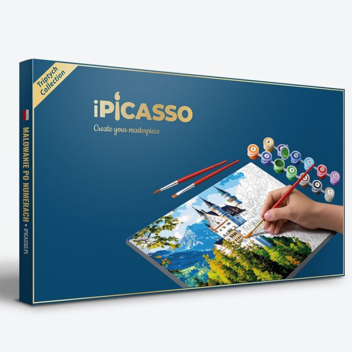 Set 3 picturi pe numere, cu sasiu, Adiere de vant pe pajiste,70x120 cm [8]