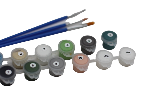 Set 3 picturi pe numere, cu sasiu, Pene, 50 x 120 cm [4]