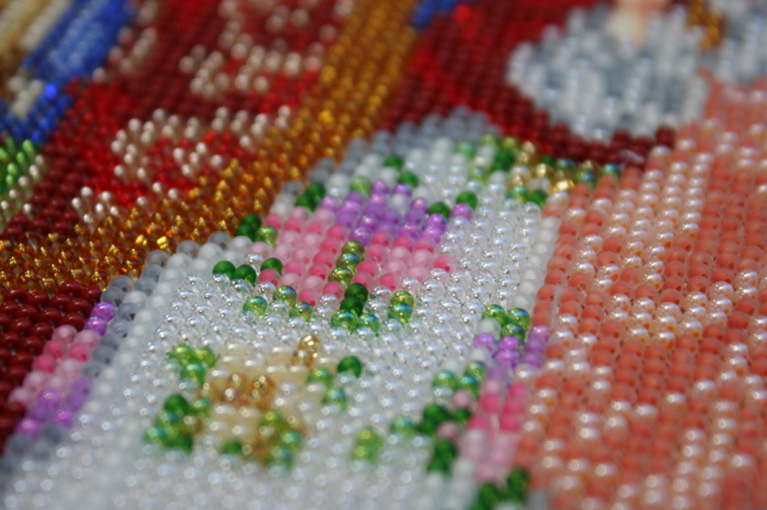 Set broderie cu margele cusute, Icoana Maicii Domnului, 32x45 cm [4]