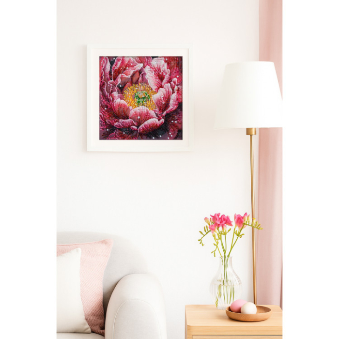 Set broderie cu margele cusute, Sarutul picaturilor de roua, 23x23 cm [2]