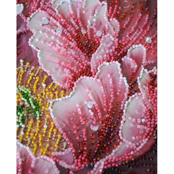 Set broderie cu margele cusute, Sarutul picaturilor de roua, 23x23 cm [3]