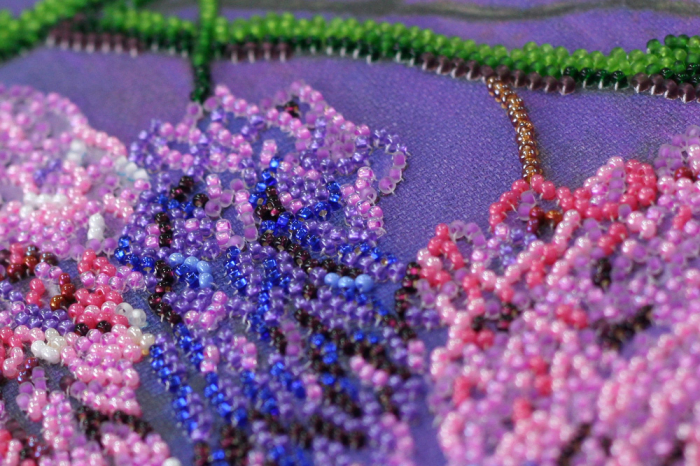 Set broderie cu margele cusute, Glicina, 33x33 cm [4]