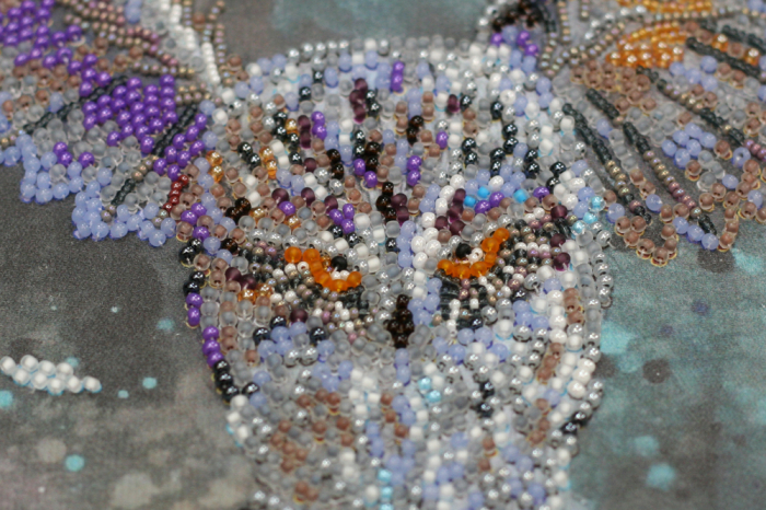 Set broderie cu margele cusute, Ceata florilor, 33x44 cm [4]