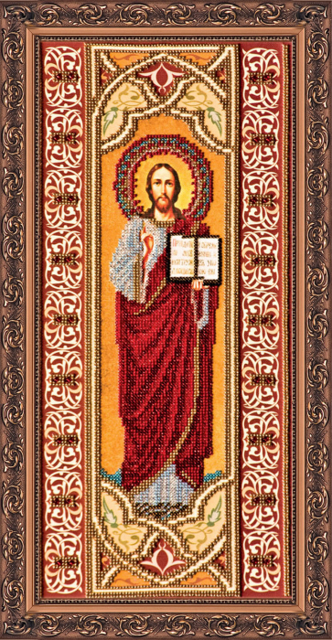 Set broderie cu margele cusute, Iisus Hristos, 19x41 cm [1]
