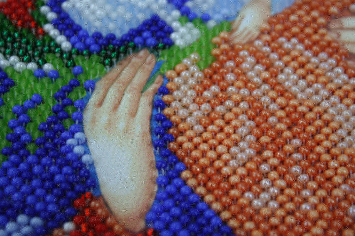 Set broderie cu margele cusute, Floarea nepieritoare, 19x25 cm [5]