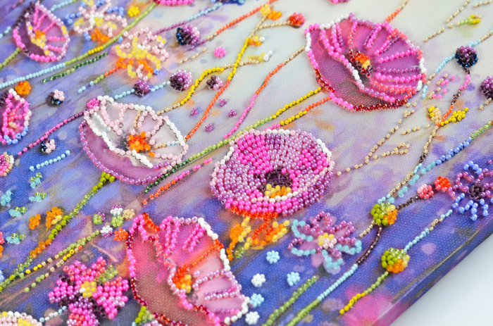Set broderie cu margele cusute, Moment de primavara, 22x45 cm [5]