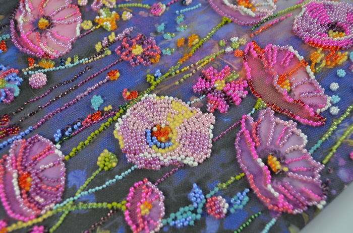 Set broderie cu margele cusute, Moment de primavara, 22x45 cm [3]