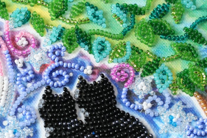 Set broderie cu margele cusute, Mereu impreuna, 20x20 cm [2]