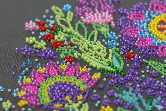 Set broderie cu margele cusute, Ceasca de fericire, 23,5x32,5 cm [4]
